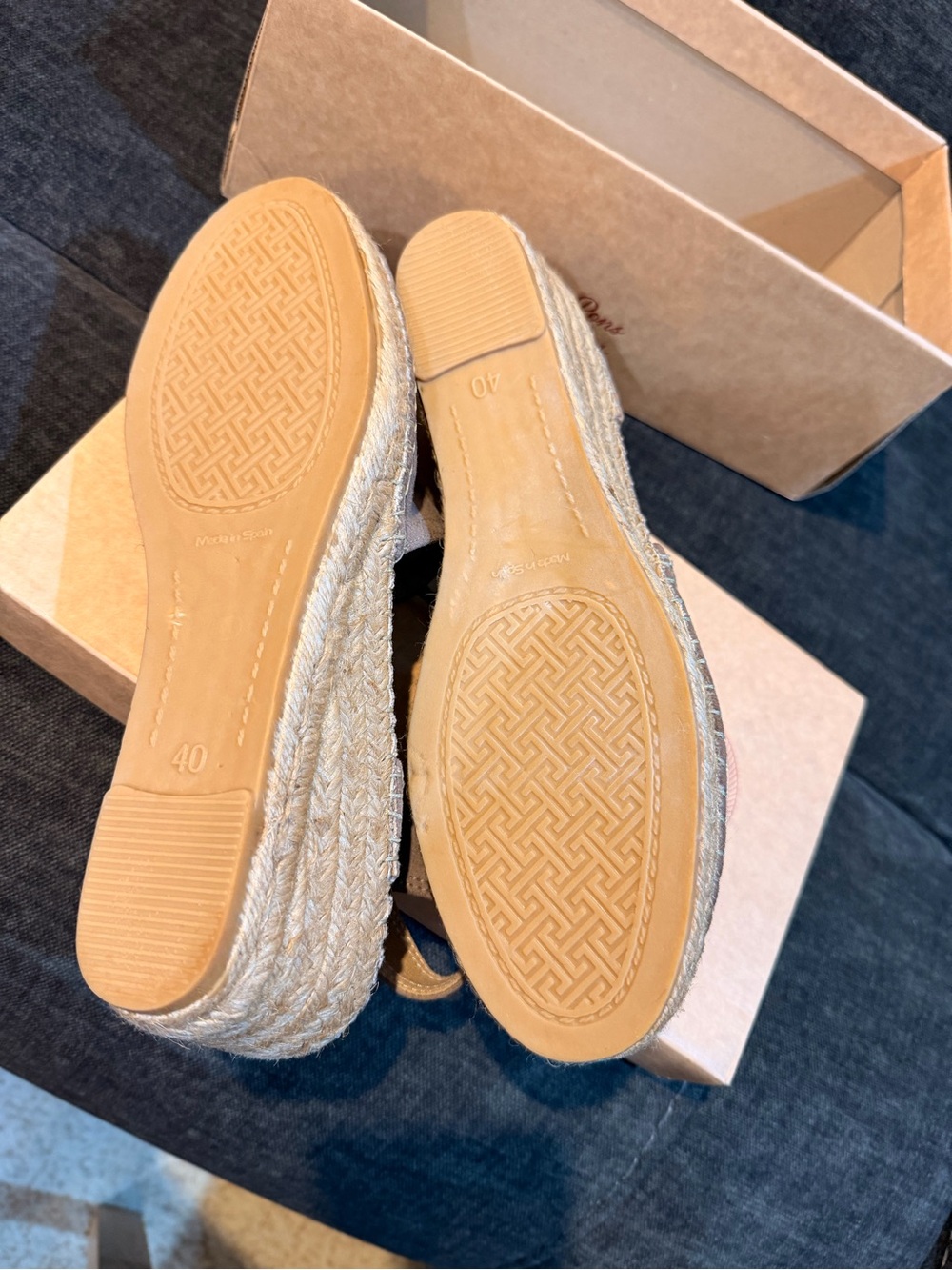 NWOT Toni Pon Tremp Womens Taupe Suede Espadrille Wedge Slingback size 40 - Picture 5 of 11